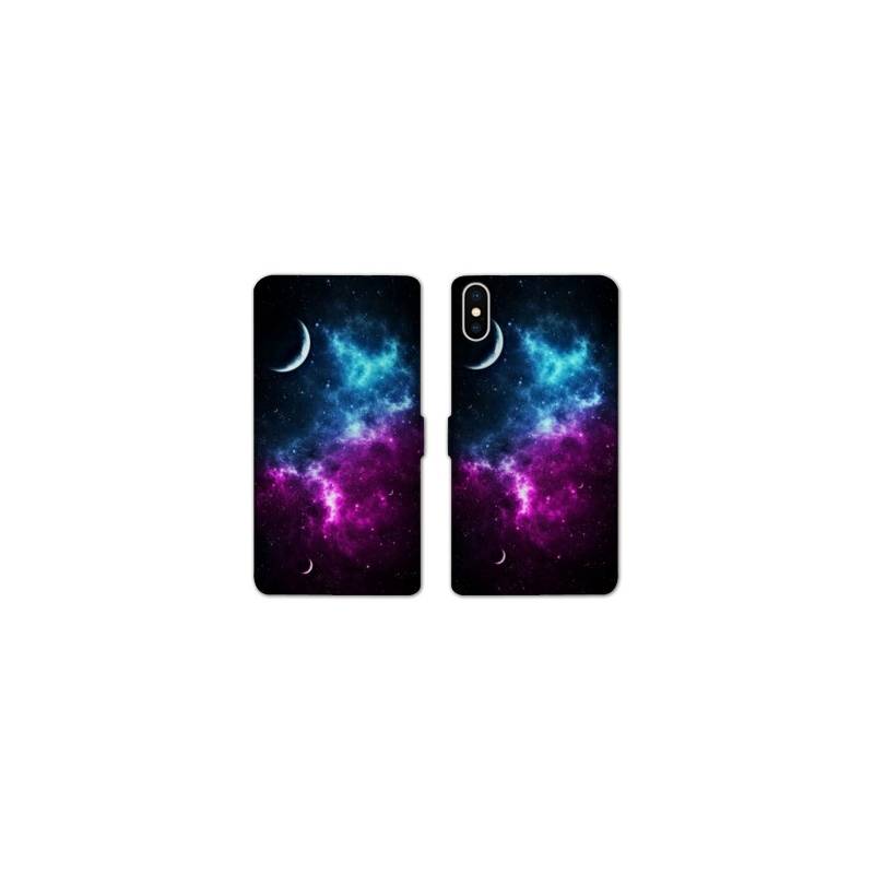 Housse cuir portefeuille Samsung Galaxy A10 Univers Bleu violet