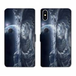 Housse cuir portefeuille Samsung Galaxy A10 Tunnel nuageux