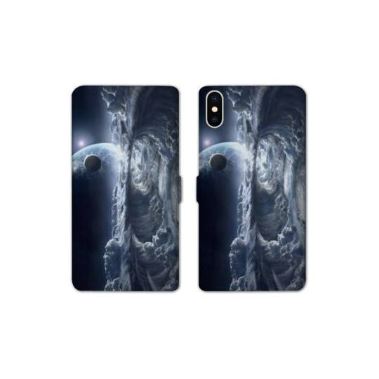 Housse cuir portefeuille Samsung Galaxy A10 Tunnel nuageux