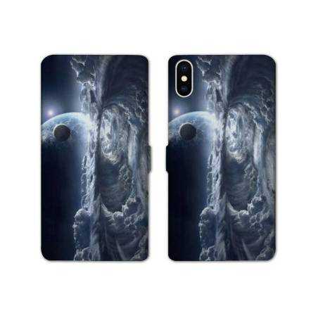 Housse cuir portefeuille Samsung Galaxy A10 Tunnel nuageux