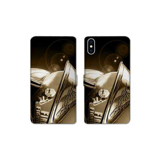 Housse cuir portefeuille Samsung Galaxy A10 pompier casque vintage