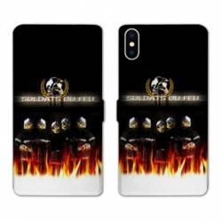 Housse cuir portefeuille Samsung Galaxy A10 pompier soldat