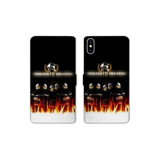 Housse cuir portefeuille Samsung Galaxy A10 pompier soldat