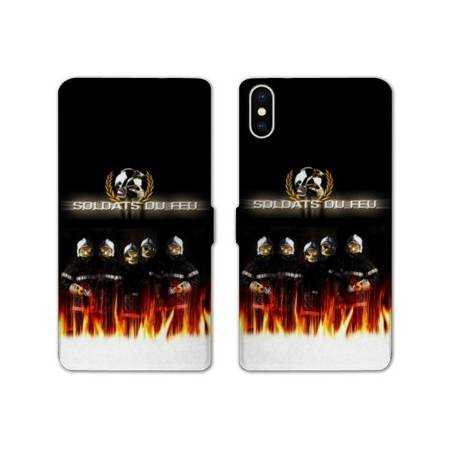 Housse cuir portefeuille Samsung Galaxy A10 pompier soldat