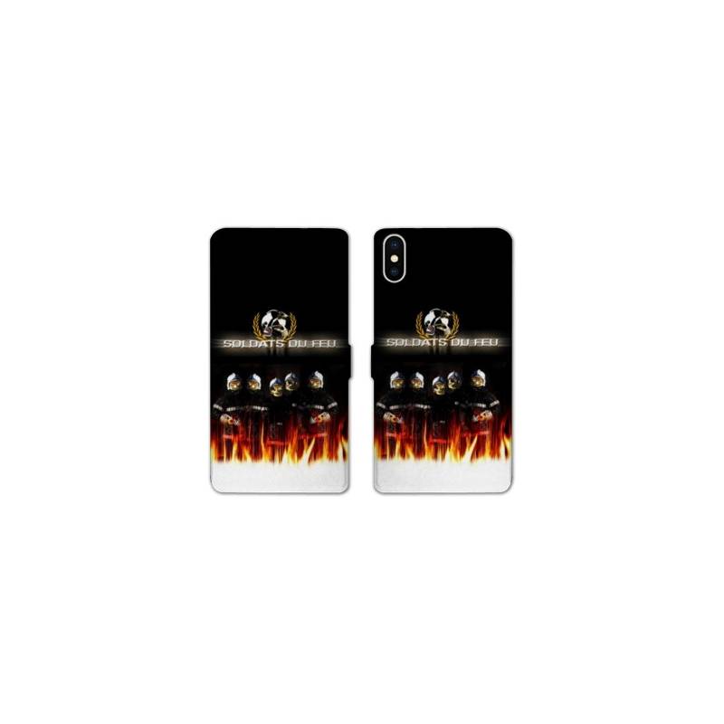 Housse cuir portefeuille Samsung Galaxy A10 pompier soldat