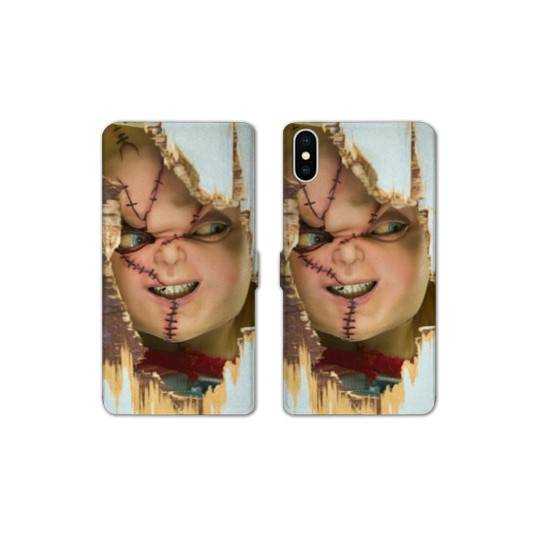 Housse cuir portefeuille Samsung Galaxy A10 Chucky Blanc