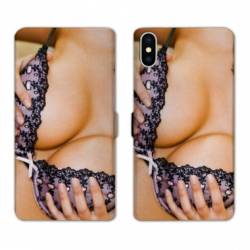 Housse cuir portefeuille Samsung Galaxy A10 Sexy boobs