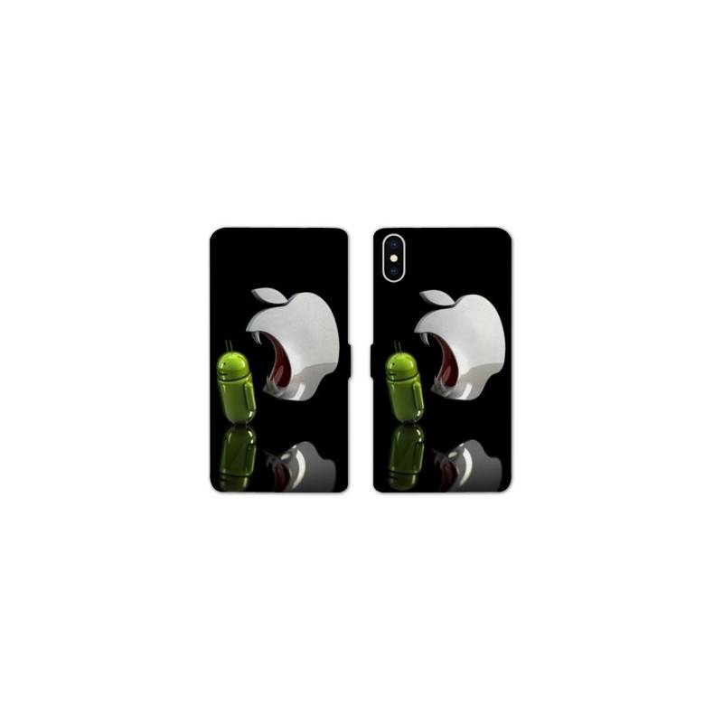 Housse cuir portefeuille Samsung Galaxy A10 Pomme dent