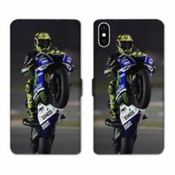 Housse cuir portefeuille Samsung Galaxy A10 Moto Wheeling