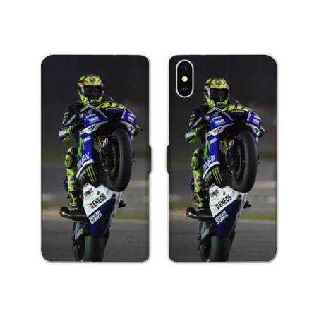 Housse cuir portefeuille Samsung Galaxy A10 Moto Wheeling