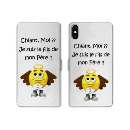 Housse cuir portefeuille Samsung Galaxy A10 Humour Moi chiant