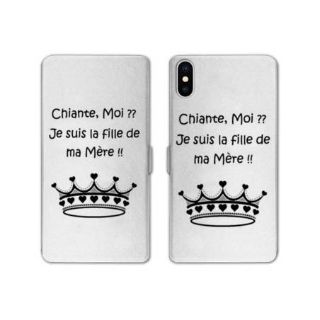 Housse cuir portefeuille Samsung Galaxy A10 Humour Moi chiante