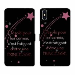 Housse cuir portefeuille Samsung Galaxy A10 Humour princesse