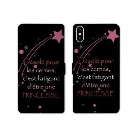 Housse cuir portefeuille Samsung Galaxy A10 Humour princesse