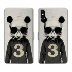 Housse cuir portefeuille Samsung Galaxy A10 Decale Panda