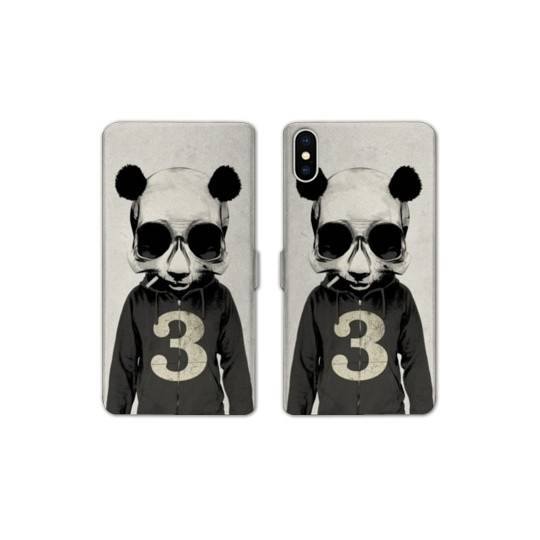 Housse cuir portefeuille Samsung Galaxy A10 Decale Panda