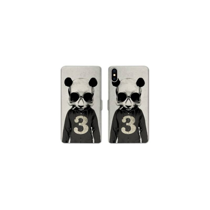 Housse cuir portefeuille Samsung Galaxy A10 Decale Panda