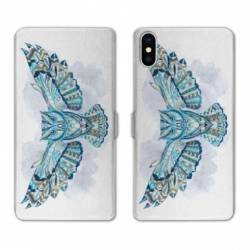 Housse cuir portefeuille Samsung Galaxy A10 Ethniques Hibou B
