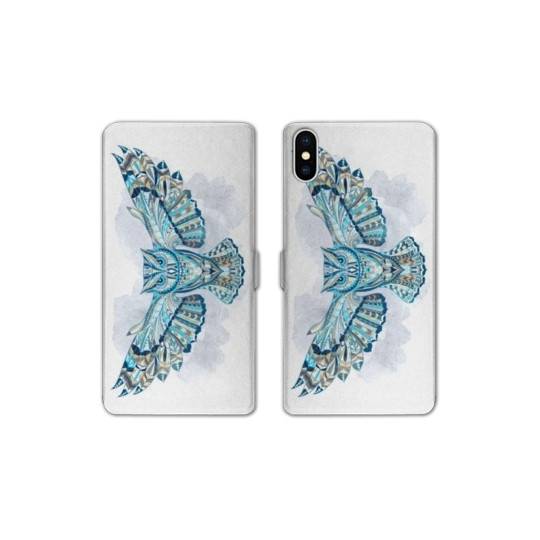 Housse cuir portefeuille Samsung Galaxy A10 Ethniques Hibou B
