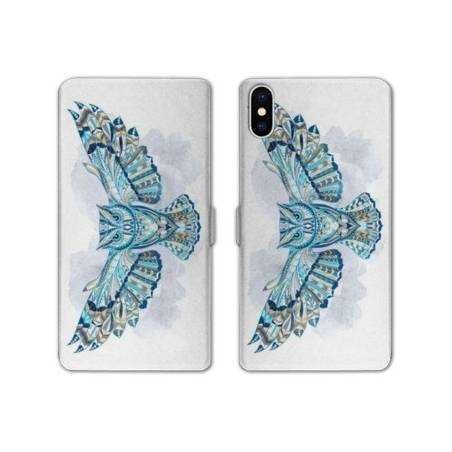 Housse cuir portefeuille Samsung Galaxy A10 Ethniques Hibou B