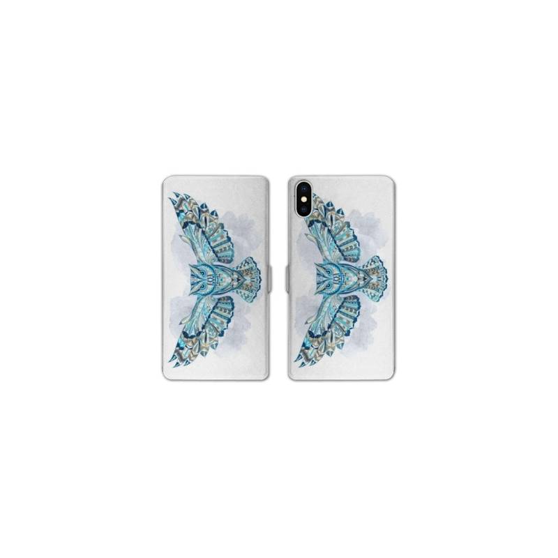 Housse cuir portefeuille Samsung Galaxy A10 Ethniques Hibou B