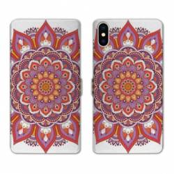 Housse cuir portefeuille Samsung Galaxy A10 Etnic abstrait Rosas orange