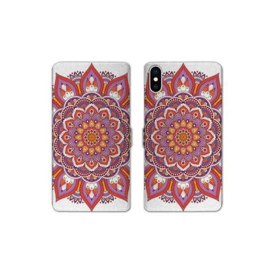 Housse cuir portefeuille Samsung Galaxy A10 Etnic abstrait Rosas orange