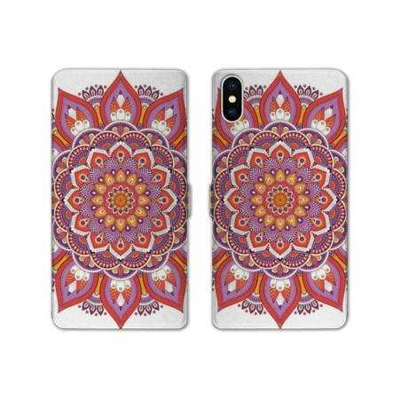 Housse cuir portefeuille Samsung Galaxy A10 Etnic abstrait Rosas orange