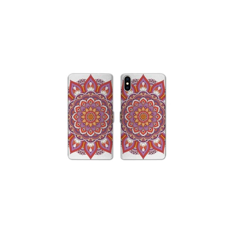 Housse cuir portefeuille Samsung Galaxy A10 Etnic abstrait Rosas orange