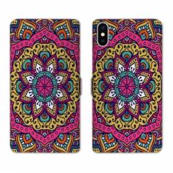 Housse cuir portefeuille Samsung Galaxy A10 Etnic abstrait Rosas rose