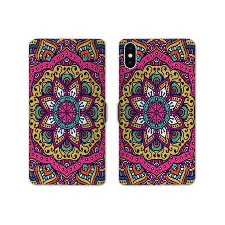 Housse cuir portefeuille Samsung Galaxy A10 Etnic abstrait Rosas rose