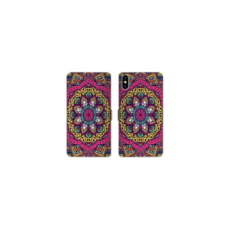 Housse cuir portefeuille Samsung Galaxy A10 Etnic abstrait Rosas rose
