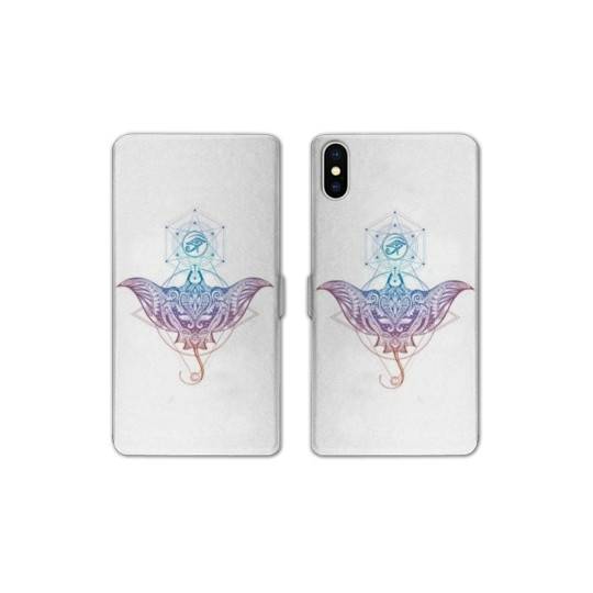Housse cuir portefeuille Samsung Galaxy A10 Animaux Maori Raie color