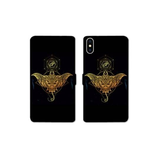 Housse cuir portefeuille Samsung Galaxy A10 Animaux Maori Raie noir