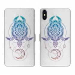 Housse cuir portefeuille Samsung Galaxy A10 Animaux Maori tortue color