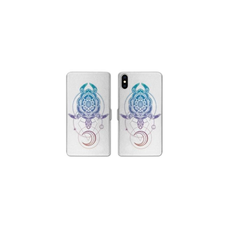 Housse cuir portefeuille Samsung Galaxy A10 Animaux Maori tortue color