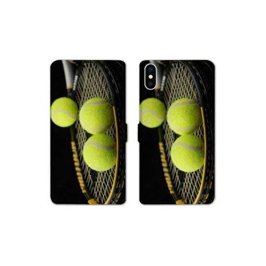 Housse cuir portefeuille Samsung Galaxy A10 Tennis Balls