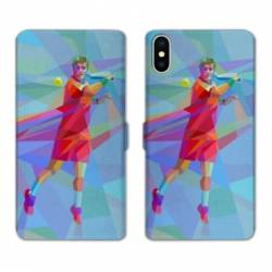 Housse cuir portefeuille Samsung Galaxy A10 Tennis Revers Bleu