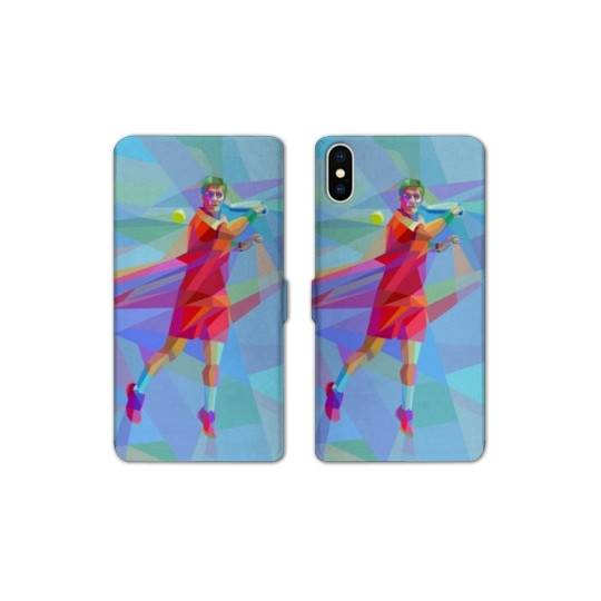 Housse cuir portefeuille Samsung Galaxy A10 Tennis Revers Bleu