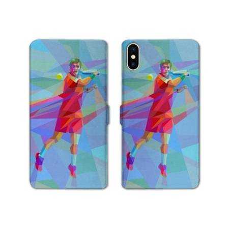 Housse cuir portefeuille Samsung Galaxy A10 Tennis Revers Bleu