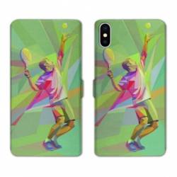 Housse cuir portefeuille Samsung Galaxy A10 Tennis Service