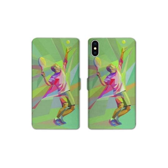 Housse cuir portefeuille Samsung Galaxy A10 Tennis Service