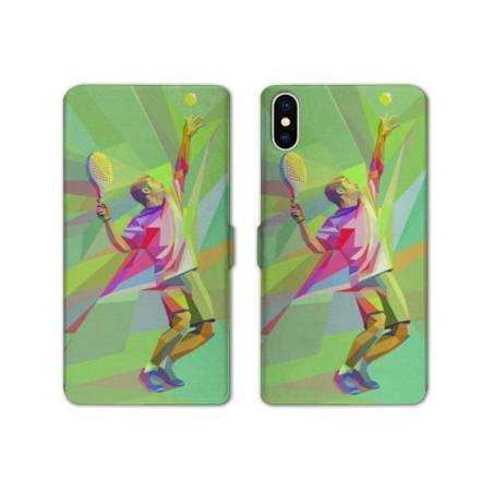 Housse cuir portefeuille Samsung Galaxy A10 Tennis Service