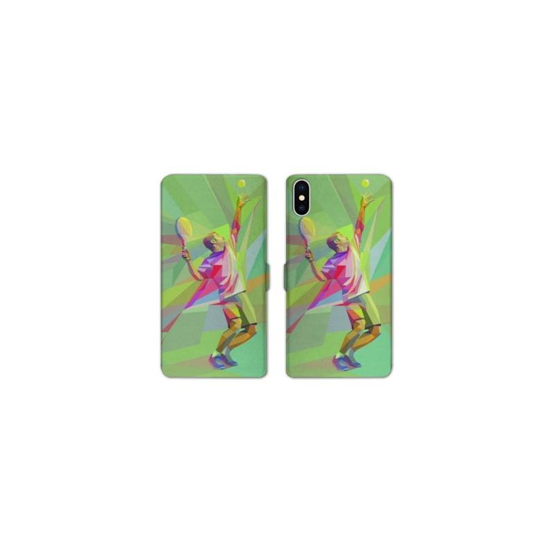 Housse cuir portefeuille Samsung Galaxy A10 Tennis Service