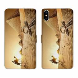 Housse cuir portefeuille Samsung Galaxy A10 Egypte Chameau