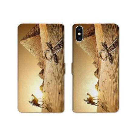 Housse cuir portefeuille Samsung Galaxy A10 Egypte Chameau