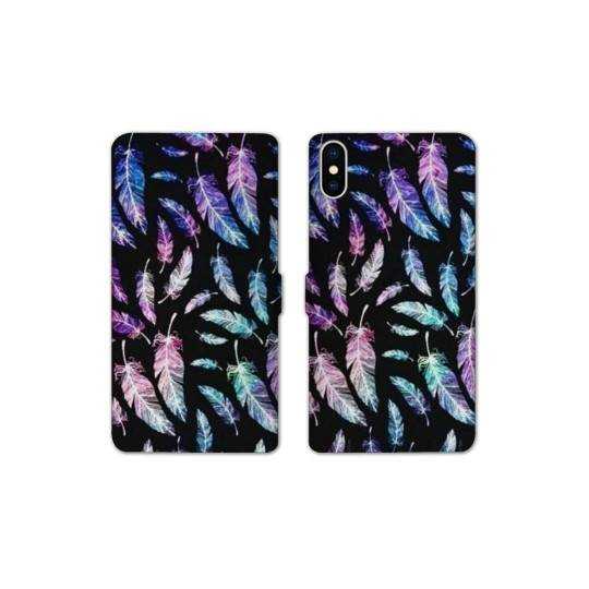 Housse cuir portefeuille Samsung Galaxy A10 Psychedelic Plume