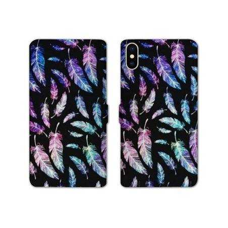 Housse cuir portefeuille Samsung Galaxy A10 Psychedelic Plume