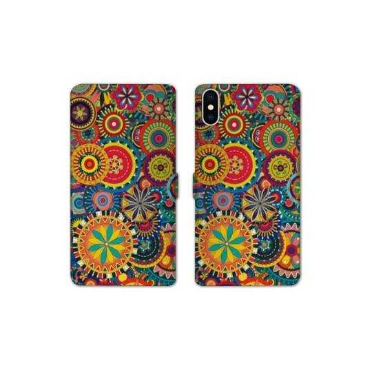 Housse cuir portefeuille Samsung Galaxy A10 Psychedelic Roue