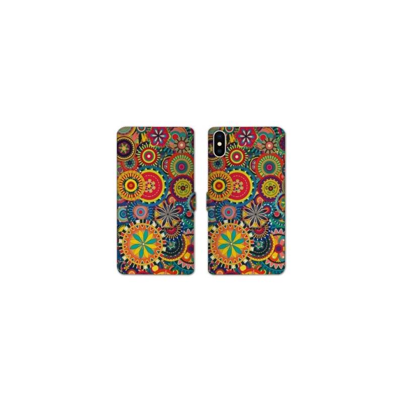 Housse cuir portefeuille Samsung Galaxy A10 Psychedelic Roue